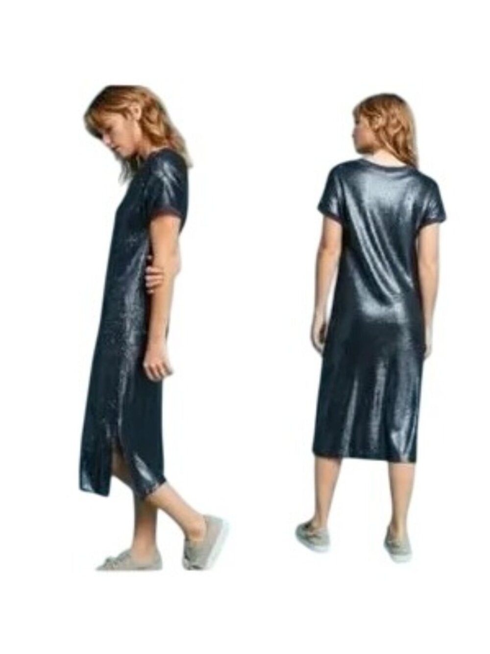 Anthropologie Moulinette Soeurs Blue Sequin Midi Dress